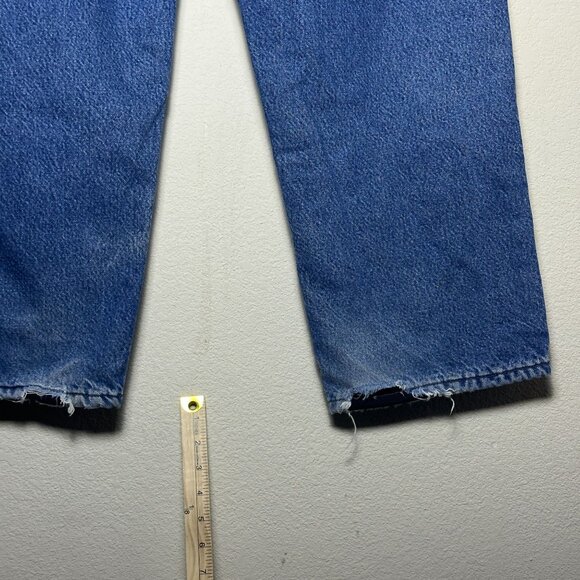 Carhartt Men 40x30 Blue Denim Jean Pant Insulated Fleece Lined Winter Outerwear - Picture 15 of 16